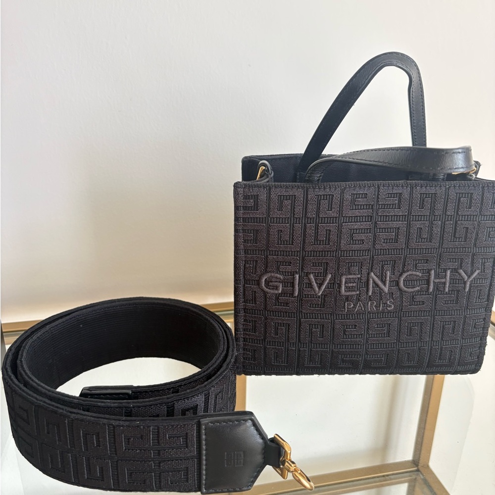 Givenchy Embossed Black Messenger Bag